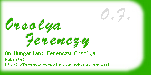 orsolya ferenczy business card